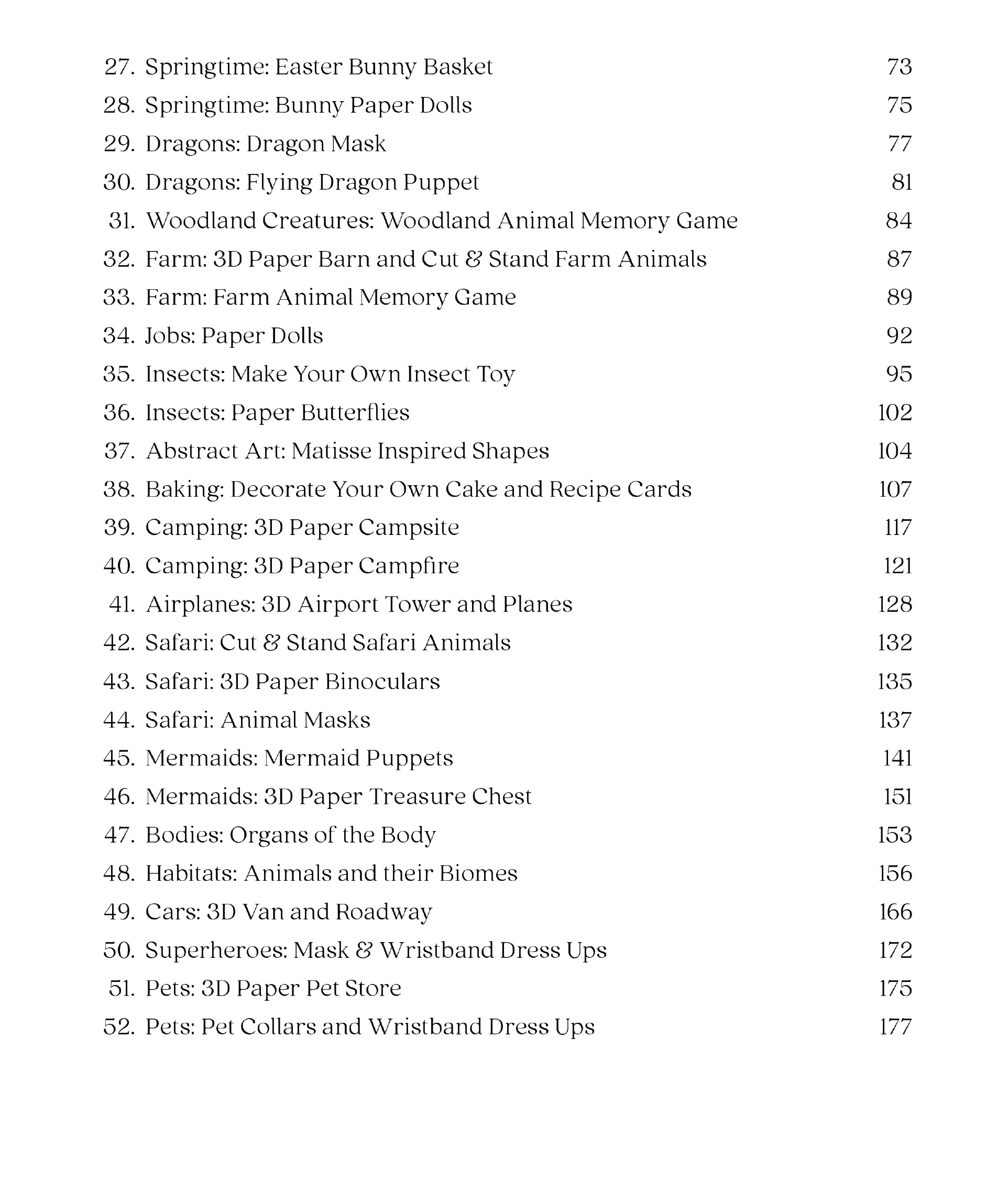 52 Crafts and Activities