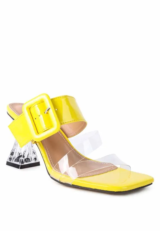 MID HEEL SLIDE SANDALS