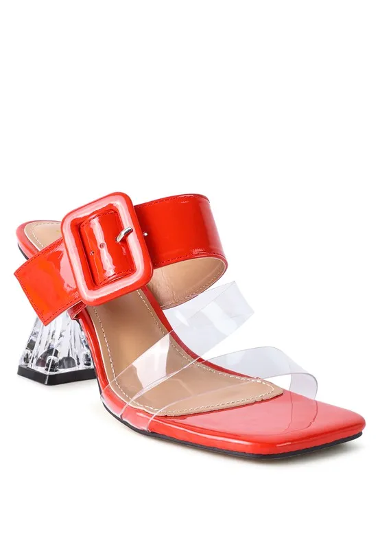 MID HEEL SLIDE SANDALS
