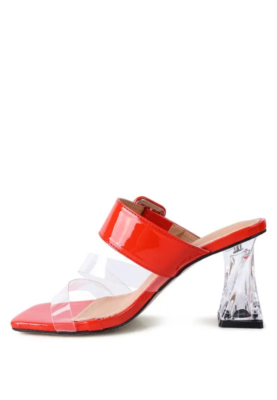 MID HEEL SLIDE SANDALS