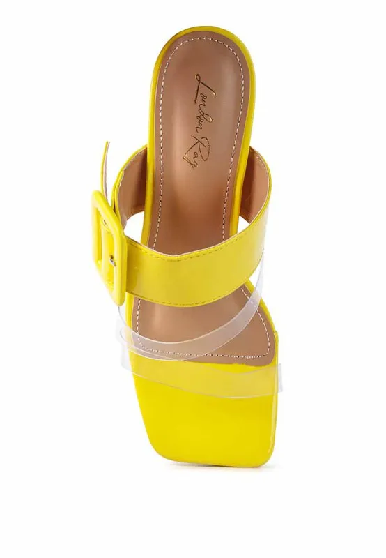 MID HEEL SLIDE SANDALS